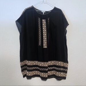 Joie Super Oversized Lagenlook Embroidered Boho Tunic Dress Size XXS